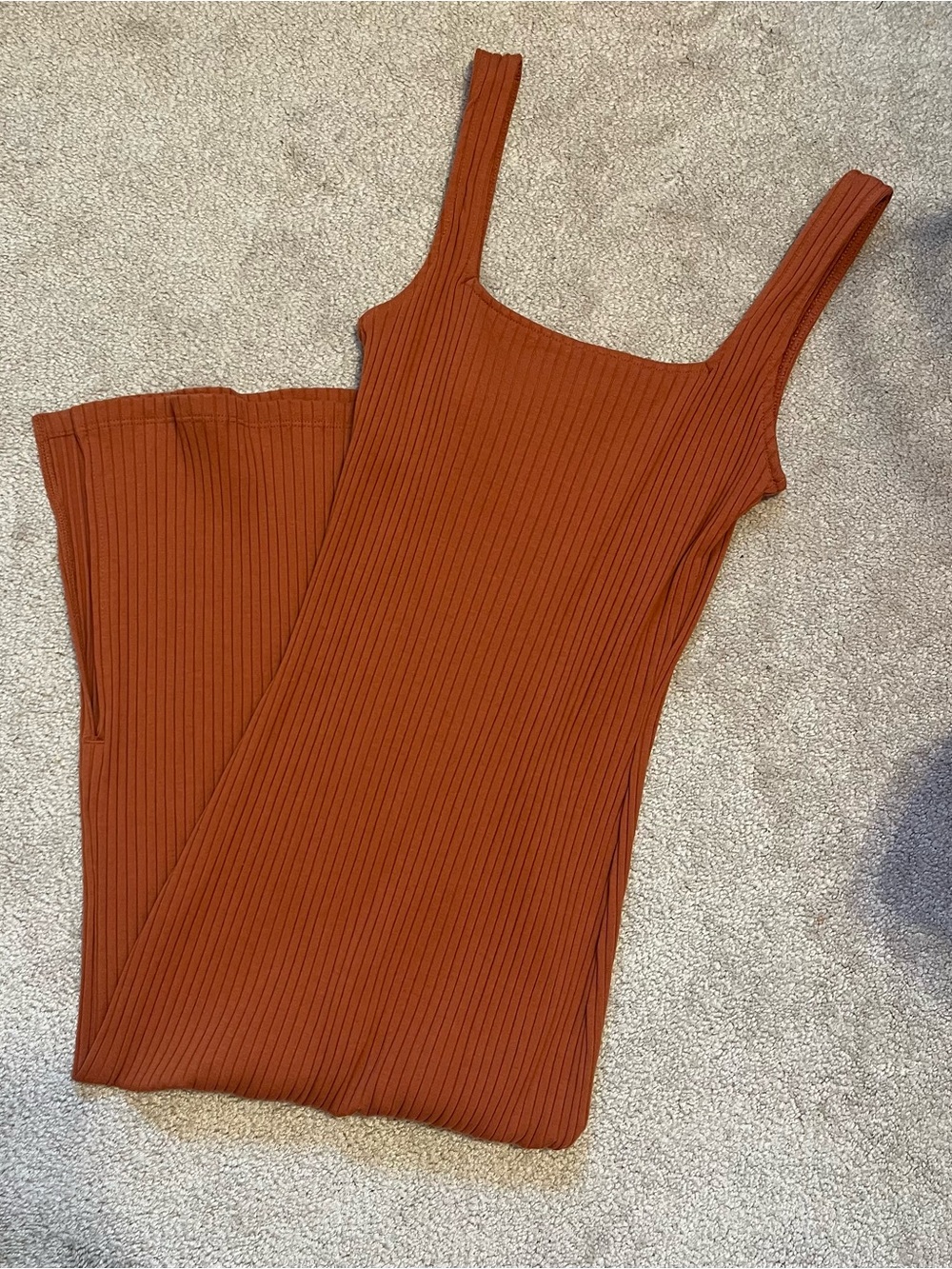 Wild Fable Ribbed Tank Bodycon Maxi Dress - Rust